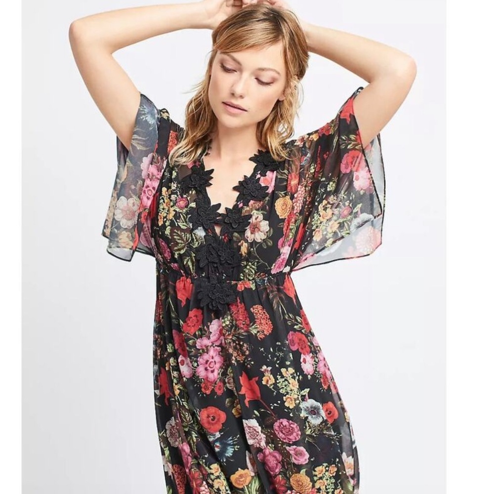 Farm Rio Laina Floral Boho Maxi Dress Size XS - Picture 8 of 8